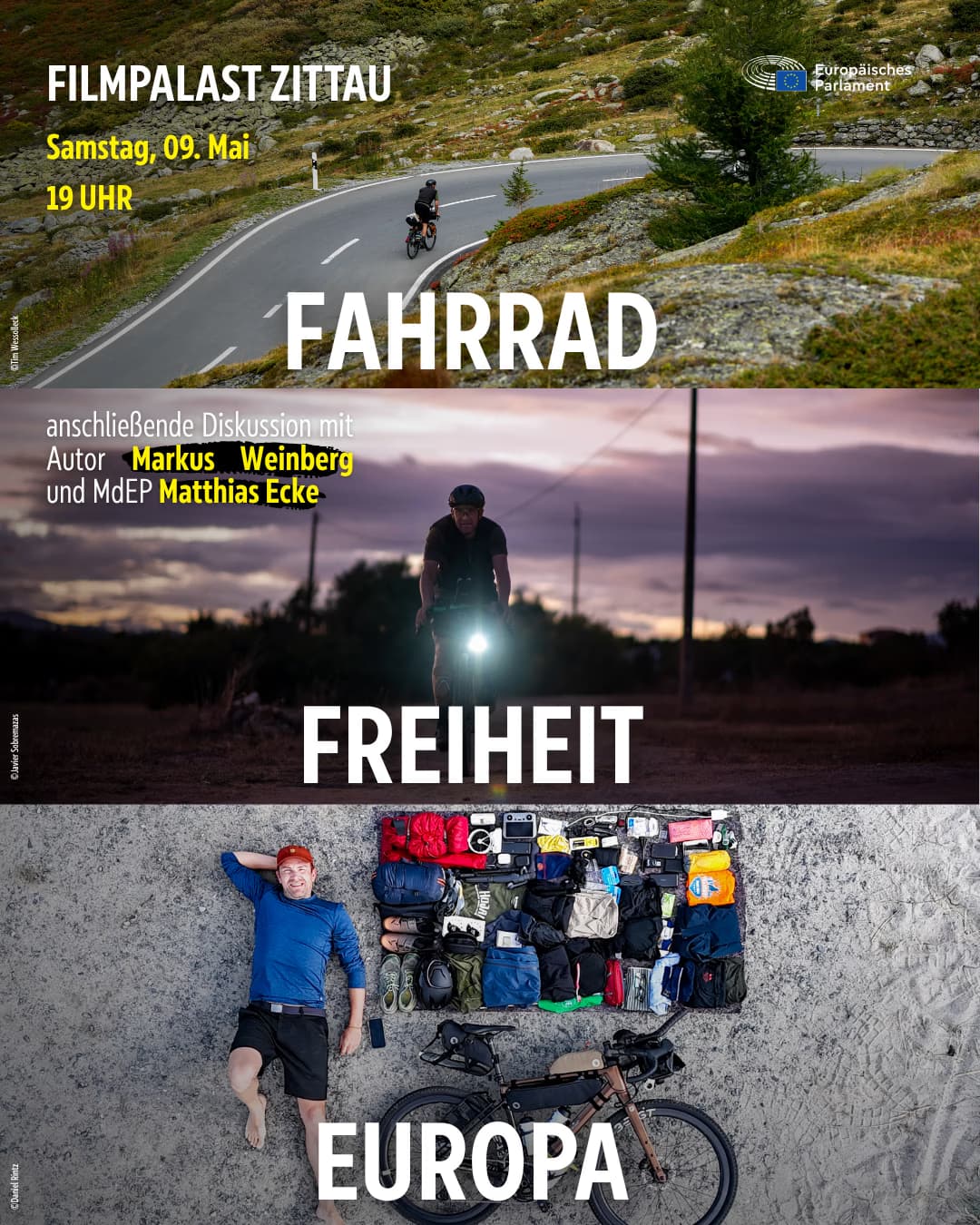 Fahrrad Freiheit Europa Hochformat mit Gaesten