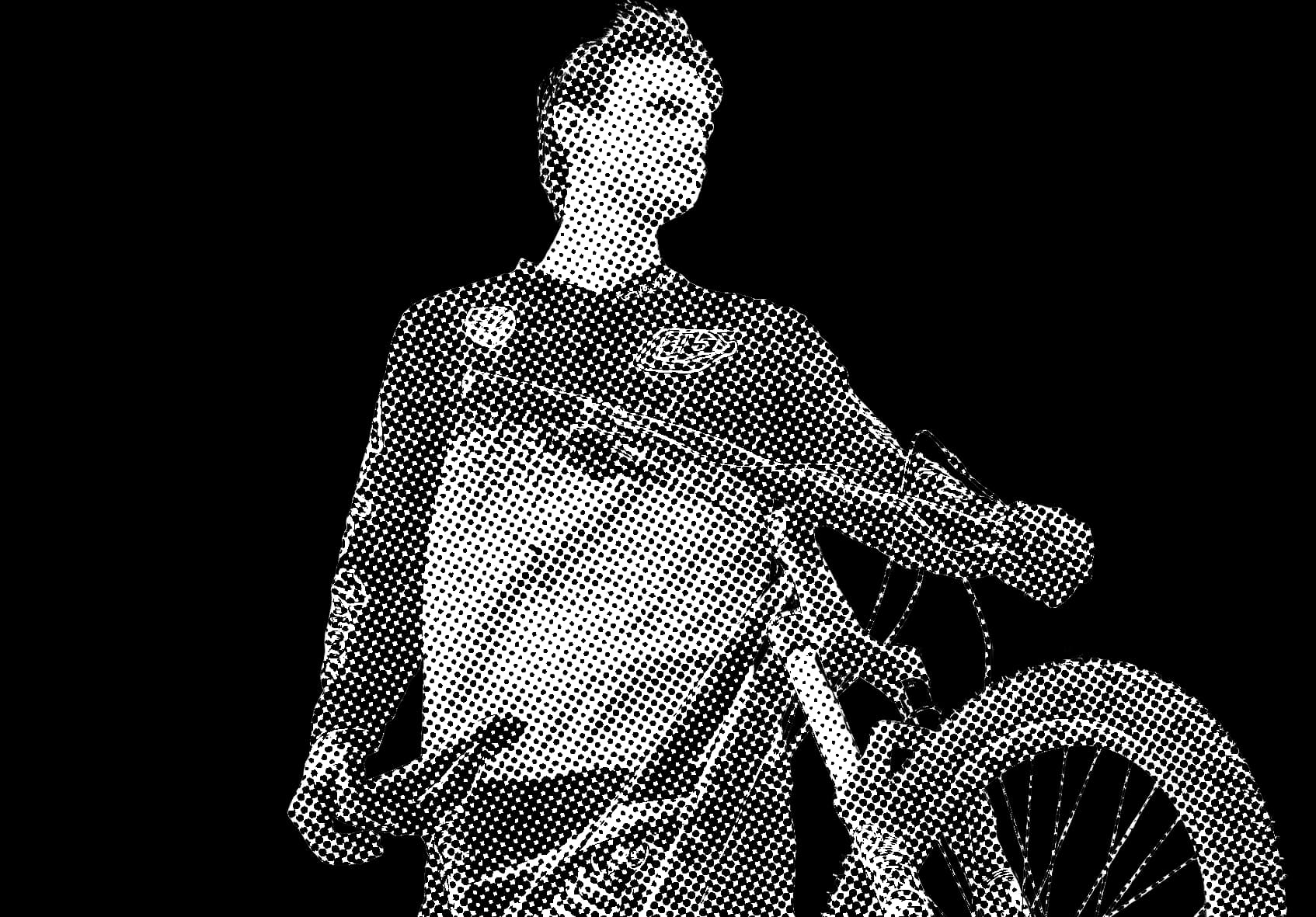 Biker halftone 000000 transparent